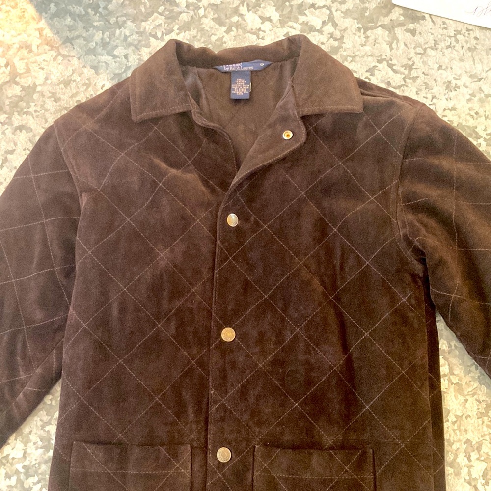 Ralph Lauren quilted suede jacket.